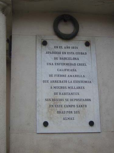 Febre groga làpida cementiri Poble Nou